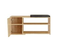 Calicosy Banc à Chaussures 1 Porte Fiona - L104 cm - en Panneaux de Particules - Meuble Pratique et Gain de Place - pour Entrée - L104 X l47 x H37 cm