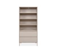 CALICOSY - Bibliothèque 3 étagères et 2 tiroirs couleur cachemire H165 cm - NERIO - Beige