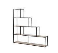 CALICOSY - Bibliothèque 5 Niveaux Design Escalier - L160 x H157 cm - Colorado - Noir