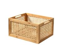 Calicosy Boîte en Bambou et Rotin Grand Modèle - H18 cm - En Bambou - Rangement - Pour Chambre, Dressing - L35 x l28 x H18 cm