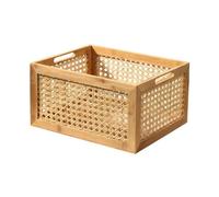 CALICOSY - Boîte en Bambou et Rotin Grand Modèle - L35x28x18cm - Marron