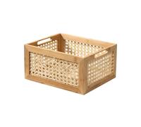 Calicosy Boîte en Bambou et Rotin Moyen Modèle - H15 cm - En Bambou - Rangement - Pour Chambre, Dressing - L30 x l25 x H15 cm