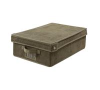 Calicosy - Boîte rangement avec couvercle en velours côtelé Kaki - L31,5 cm