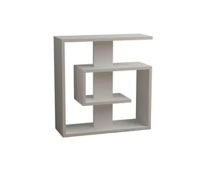 Calicosy Bout de Canapé 4 Etagères Blanc Saly - H57 cm - en Panneaux de Particules - pour Salon - L55 x l20 x H57 cm