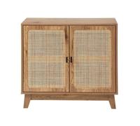 CALICOSY - Buffet 2 portes avec cannage en rotin L80 cm - ALIA - Bois foncé