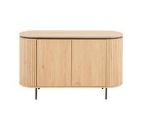 CALICOSY - Buffet 2 Portes avec Effet Rainuré L120 cm - MALAGA - Bois clair