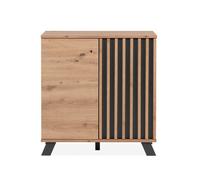 CALICOSY - Buffet 2 Portes Décor Chêne Artisan L80 cm - LUBLIN - Bois clair
