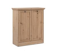 Buffet 2 portes et 2 tablettes avec poignées boutons en métal L80 cm - 80 cm X 35 cm X 90 cm - TIMBER 01A