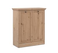 Calicosy Buffet 2 Portes et 2 Tablettes avec Poignées Boutons en Métal L80 cm - Timber - Fabriqué à Partir de Panneaux de Particules - Couleur Chêne Artisan - pour Salon, Salle à Manger -