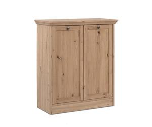 Calicosy Buffet 2 Portes et 2 Tablettes avec Poignées Boutons en Métal L80 cm - Timber - Fabriqué à Partir de Panneaux de Particules - Couleur Chêne Artisan - pour Salon, Salle à Manger -