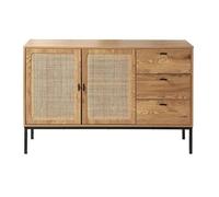 CALICOSY - Buffet 2 portes et 3 tiroirs en rotin L120 cm - JAYA - Bois clair