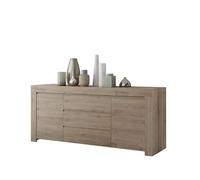 Calicosy Buffet 2 Portes et 3 Tiroirs - Fabrication Italienne - en Panneaux de Particules - pour Salon, Salle à Manger - L184 x H81 x l42 cm