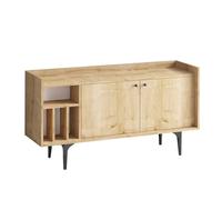 Hanah Home - Buffet 2 portes et étagères en aggloméré Canopus Chêne