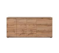 CALICOSY - Buffet 3 portes 3 tiroirs et 2 étagères - L178,5 x H80 cm - Chêne clair