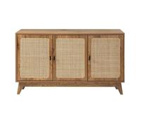 CALICOSY - Buffet 3 portes cannage en rotin naturel L120 cm - ALIA - Bois clair
