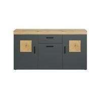 CALICOSY - Buffet 3 portes et 1 tiroir L160 cm - TYLER - Gris anthracite