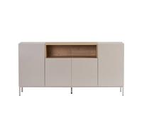 CALICOSY - Buffet 4 portes 1 niche décor cachemire et bois L160 cm - OLIVER - Beige