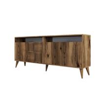 Calicosy Buffet 4 Portes Milan - L180 cm - en Panneaux de Particules - pour Salle à Manger - L180 x l35 x H78,6 cm