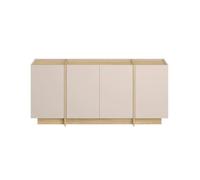 Calicosy - Buffet 4 Portes - Panneaux Mélaminés Décor Cachemire et Chêne Saphir - Charnières Fermeture Douce - (Collection Onyx) - Salon, Salle à Manger - L 180 x P 45 x H 80 cm