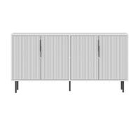 CALICOSY - Buffet 4 portes striées L150 cm - CLARA - Blanc