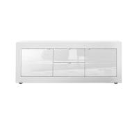 CALICOSY - Buffet bas 2 portes et 2 tiroirs Itinial - L210 cm - Blanc
