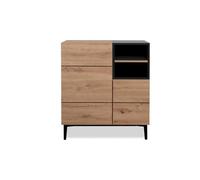 CALICOSY - Buffet Haut 2 Portes 2 Niches L80 cm - Nola - Bois clair