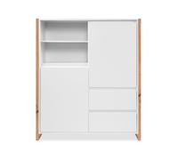 Finori Denver 51 Buffet haut Blanc/décor chêne artisanal 140 x 120 x 40 cm