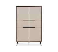 Calicosy Buffet Haut 4 Portes et 2 Tiroirs H140 cm - Arona - Plusieurs Coloris Disponibles - en Panneaux Mélaminés - pour Salle à Manger - L90 x l38 x H140 cm