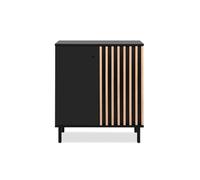 Calicosy Buffet L80 cm - Monza - Décor Chêne Artisan et Noir - en Panneaux de Particules et MDF - pour Salle à Manger - L80 x l40 x H90 cm
