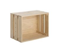 CALICOSY - Caisse en Pin Massif Empilable - L51,2 x H28 cm - Bois clair
