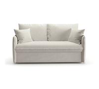 CALICOSY - Canapé 3 places convertible avec ouverture express en tissu L185 cm - MIRA - Beige-Beige