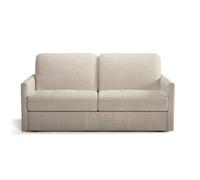CALICOSY - Canapé 3 places convertible en tissu Matelas 14cm - COSENZA - Beige-Beige