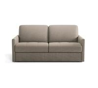 CALICOSY - Canapé 3 places convertible en tissu Matelas 14cm - COSENZA - Marron