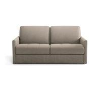 CALICOSY - Canapé 3 places convertible en tissu Matelas 14cm - COSENZA - Marron-Marron