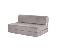 CALICOSY - Canapé convertible en tissu velours MAGIC - Gris clair-Gris clair