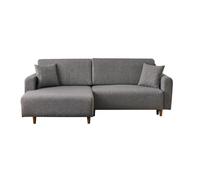 CALICOSY - Canapé d'angle convertible méridienne à gauche en tissu L246 cm - MANE - Gris