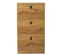 Calicosy CASÂME Meuble à Chaussures 3 Tiroirs - 12 Paires - Étagère à Chaussures Gain de Place - Meuble d'Entrée - Couloir - Séjour - Chêne - L 60 x P 24 x H 115 cm