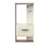 Calicosy Chevet 1 Tiroir L39,2 cm - Camillia - en Panneaux de Particules - Décor Argile, Gris et Chêne - pour Chambre - L39,2X l31,4 x H84,2 cm