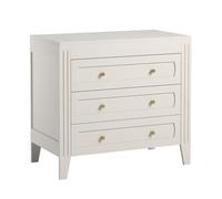 CALICOSY - Commode 3 Tiroirs avec Moulures L100 x H92cm - Milenne - Blanc