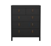 CALICOSY - Commode 5 tiroirs noir mat H98,9 cm - BARCELONE - Noir