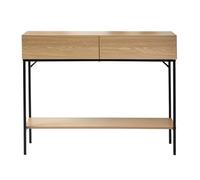 Calicosy Console 2 Tiroirs 1 Tablette Effet Bois Style Industriel