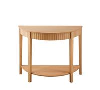 CALICOSY - Console arrondie avec effet vague à 2 niveaux H76 cm - BOLOGNE - Bois clair