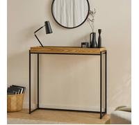 CALICOSY - Console avec plateau à rebords et pieds en métal noir L100 cm - JESSIE - Bois clair