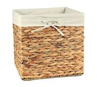 CALICOSY - Cube de rangement en jacinthe d'eau - 28x28x28cm - Bois clair