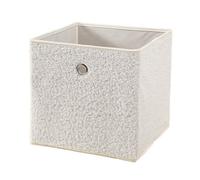 CALICOSY - Cube pliable tissu bouclette écru - H27 cm - Écru
