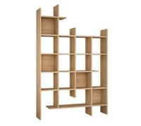 Calicosy Etagère 18 Tablettes Manco - H188 cm - En Panneaux de Particules - Meuble Pratique - Pour Salon - L122 x l25,5 x H188 cm