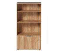 Calicosy - Etagère 3 Niveaux et Rangement 2 Portes - H120 cm - en Panneaux de Particules - pour Salon - L58,5 x P29 x H120 cm