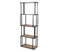 CALICOSY - Étagère Bibliothèque 5 niveaux - A Poser au Sol - Style Industriel - Bois et Métal - Meuble Gain de Place pour Salon, Chambre, Bureau - L60 x P30 x H170 cm