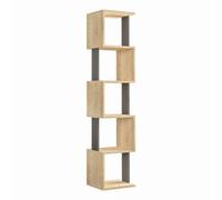 Calicosy Etagère d'Angle 5 Tablettes Piri - L35 cm - En Panneaux de Particules - Meuble Pratique - Pour Salle à Manger - L35 x l30 x H161 cm