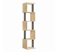 Calicosy Etagère d'Angle 5 Tablettes Piri - L35 cm - En Panneaux de Particules - Meuble Pratique - Pour Salle à Manger - L35 x l30 x H161 cm